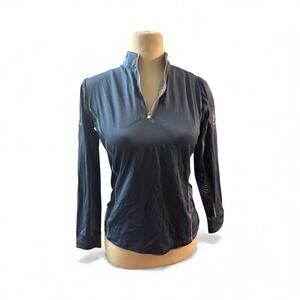 ROMFH Equestrian Apparel shirt in an XL youth size Blue with zipper neckline